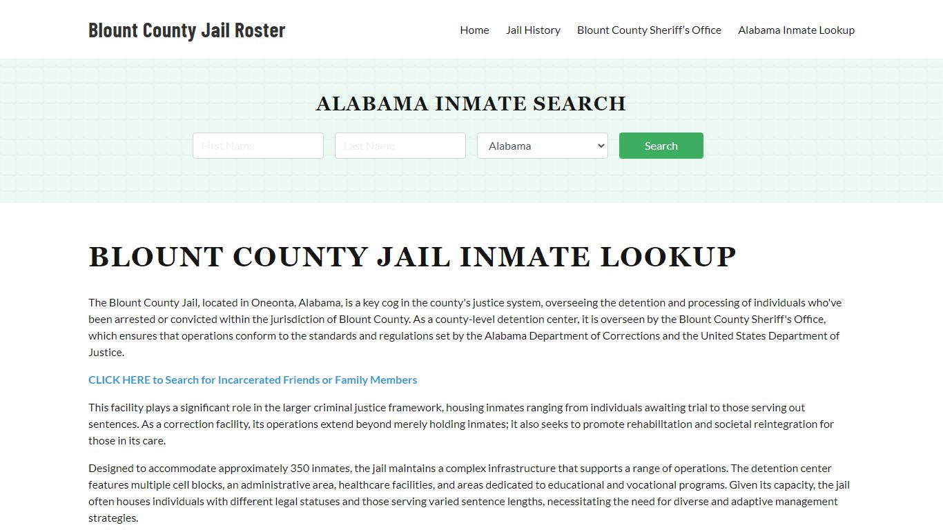 Blount County Jail Roster Lookup, AL, Inmate Search