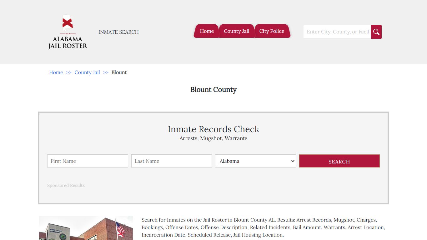 Blount County | Alabama Jail Inmate Search