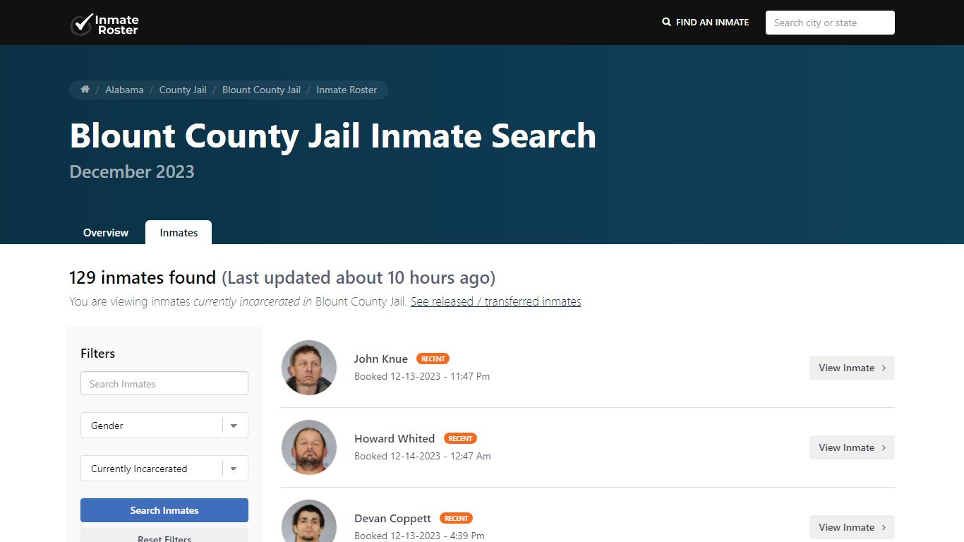 Blount County Jail Inmate Search - InmateRoster.Org